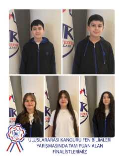 Uluslararası Kanguru Fen Bilimleri Yarışmasında Tam Puan Alan Finalistlerimiz